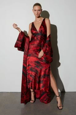 Haori Silk Robe -Natori Sales Shop Haori Silk Robe Red Josie Natori 2 26247.1632862837