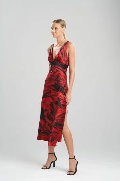 Haori Silk Gown -Natori Sales Shop Haroi Silk Gown Red by Josie Natori 44975.1641485387