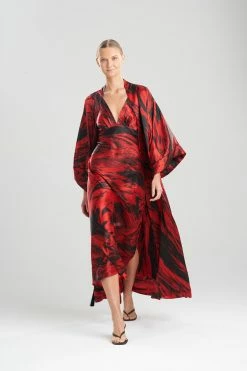 Haori Silk Robe -Natori Sales Shop Haroi Silk Robe Red by Josie Natori 2 79871.1641485316
