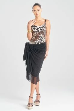 Heleneca Mesh Double Layer Pareo -Natori Sales Shop Heleneca Mesh Double Layer Pareo Black by Natori 2 96339.1677077669