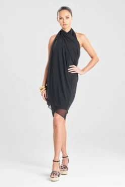 Heleneca Mesh Double Layer Pareo -Natori Sales Shop Heleneca Mesh Double Layer Pareo Black by Natori 37672.1677077670