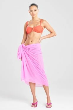 Heleneca Mesh Double Layer Pareo -Natori Sales Shop Heleneca Mesh Double Layer Pareo Bubblegum by Natori 42270.1677077664