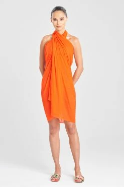 Heleneca Mesh Double Layer Pareo -Natori Sales Shop Heleneca Mesh Double Layer Pareo Orange by Natori 2 98547.1677077675
