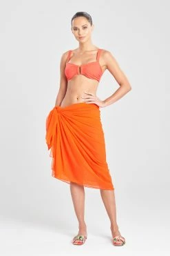 Heleneca Mesh Double Layer Pareo -Natori Sales Shop Heleneca Mesh Double Layer Pareo Orange by Natori 26834.1677077674