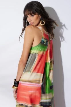 Hikaru Cotton Silk Trapeze V-Neck Belted Dress 11 Hikaru Cotton Silk Trapeze V-Neck Belted Dress -Natori Sales Shop Hikaru Cotton Silk Trapeze V Neck Belted Dress Coral by Natori 63219.1671039731