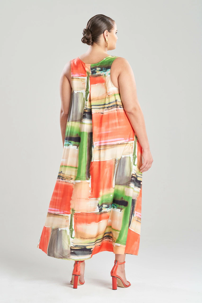 Hikaru Cotton Silk Trapeze V-Neck Belted Dress 4 Hikaru Cotton Silk Trapeze V-Neck Belted Dress - Image 4