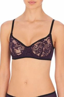 Imperial Unlined Balconette Underwire Bra -Natori Sales Shop Imperial Unlined Balconette Underwire Bra Blackberry Black by Natori 61585.1669040127
