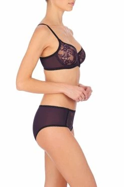 Imperial Unlined Balconette Underwire Bra -Natori Sales Shop Imperial Unlined Balconette Underwire Bra Imperial Girl Brief Blackberry Black by Natori 2 15005.1669040133