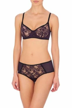 Imperial Unlined Balconette Underwire Bra -Natori Sales Shop Imperial Unlined Balconette Underwire Bra Imperial Girl Brief Blackberry Black by Natori 79475.1669040131