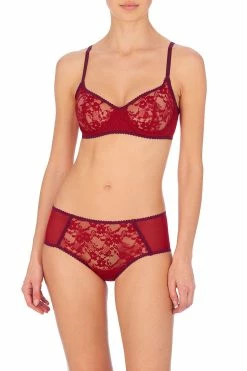 Imperial Unlined Balconette Underwire Bra -Natori Sales Shop Imperial Unlined Balconette Underwire Bra Imperial Girl Brief Strawberry Cabernet by Natori 95033.1669040151