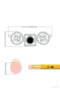 Infinity 14K Gold With Black & White Diamond Three Stone Halo Necklace -Natori Sales Shop Infinity Black White Diamond Three Stone Halo Necklace 14K White Gold by Natori 6 35379.1656699797