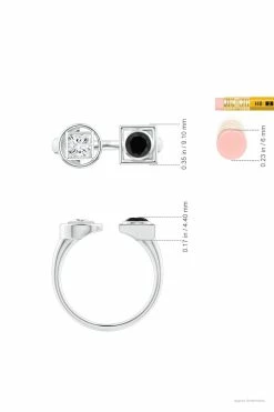 Infinity 14K Gold With Black & White Diamond Two Stone Open Ring -Natori Sales Shop Infinity Black White Diamond Two Stone Open Ring 14K White Gold by Natori 6 28096.1656701992