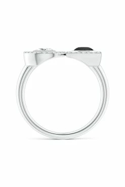 Infinity 14K Gold With Black & White Diamond Two Stone Statement Ring 17 Infinity 14K Gold With Black & White Diamond Two Stone Statement Ring -Natori Sales Shop Infinity Black White Diamond Two Stone Statement Ring 14K White Gold by Natori 2 03340.1656702907