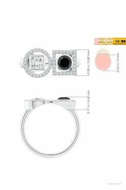 Infinity 14K Gold With Black & White Diamond Two Stone Statement Ring 16 Infinity 14K Gold With Black & White Diamond Two Stone Statement Ring -Natori Sales Shop Infinity Black White Diamond Two Stone Statement Ring 14K White Gold by Natori 6 27469.1656702910