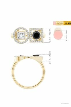 Infinity 14K Gold With Black & White Diamond Two Stone Statement Ring 25 Infinity 14K Gold With Black & White Diamond Two Stone Statement Ring -Natori Sales Shop Infinity Black White Diamond Two Stone Statement Ring 14K Yellow Gold by Natori 6 42394.1656702928