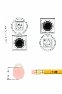 Infinity 14K Gold With Black & White Diamond Two Stone Studs -Natori Sales Shop Infinity Black White Diamond Two Stone Studs 14K White Gold by Natori 7 00438.1656698033