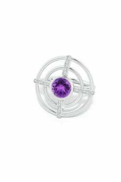 Infinity Concentric Circle 14K Gold And Amethyst Ring -Natori Sales Shop Infinity Concentric Amethyst Ring 14K White Gold by Natori 4 85495.1656701497