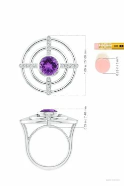Infinity Concentric Circle 14K Gold And Amethyst Ring -Natori Sales Shop Infinity Concentric Amethyst Ring 14K White Gold by Natori 6 93917.1656701498