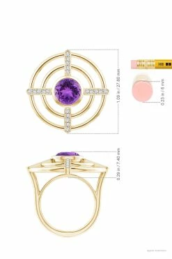 Infinity Concentric Circle 14K Gold And Amethyst Ring -Natori Sales Shop Infinity Concentric Amethyst Ring 14K Yellow Gold by Natori 6 56104.1656701509