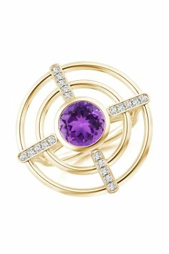 Infinity Concentric Circle 14K Gold And Amethyst Ring -Natori Sales Shop Infinity Concentric Amethyst Ring 14K Yellow Gold by Natori 56225.1656701505