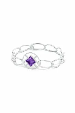 Infinity Concentric Circle 14K Gold And Amethyst Bracelet -Natori Sales Shop Infinity Concentric Circle Amethyst Bracelet 14K White Gold by Natori 2 51648.1656696206