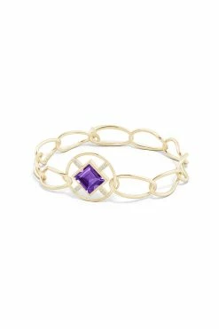 Infinity Concentric Circle 14K Gold And Amethyst Bracelet -Natori Sales Shop Infinity Concentric Circle Amethyst Bracelet 14K Yellow Gold by Natori 2 77021.1656696218