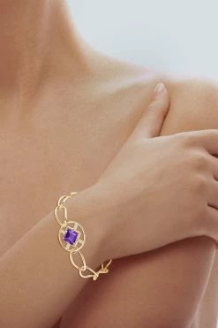 Infinity Concentric Circle 14K Gold And Amethyst Bracelet -Natori Sales Shop Infinity Concentric Circle Amethyst Bracelet 14K Yellow Gold by Natori 4 82262.1656696218