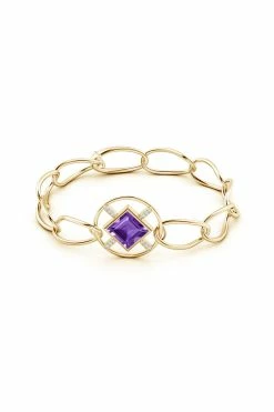 Infinity Concentric Circle 14K Gold And Amethyst Bracelet -Natori Sales Shop Infinity Concentric Circle Amethyst Bracelet 14K Yellow Gold by Natori 78242.1656696214