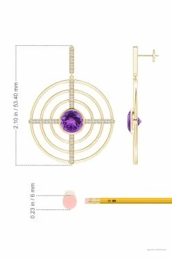 Infinity Concentric Circle 14K Gold And Amethyst Earrings -Natori Sales Shop Infinity Concentric Circle Amethyst Earrings 14K Yellow Gold by Natori 5 17880.1656698702