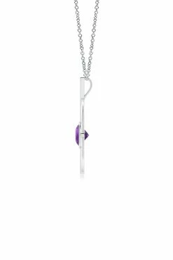Infinity Concentric Circle 14K Gold And Amethyst Pendant Necklace -Natori Sales Shop Infinity Concentric Circle Amethyst Pendant Necklace 14K White Gold by Natori 2 74968.1656700246