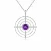 Infinity Concentric Circle 14K Gold And Amethyst Pendant Necklace