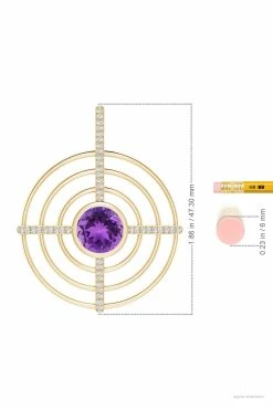Infinity Concentric Circle 14K Gold And Amethyst Pendant Necklace -Natori Sales Shop Infinity Concentric Circle Amethyst Pendant Necklace 14K Yellow Gold by Natori 6 15178.1656700280