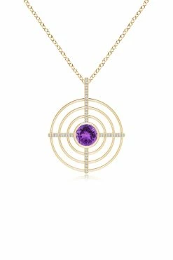 Infinity Concentric Circle 14K Gold And Amethyst Pendant Necklace -Natori Sales Shop Infinity Concentric Circle Amethyst Pendant Necklace 14K Yellow Gold by Natori 95616.1656700275