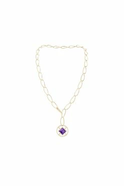 Infinity Concentric Circle 14K Gold And Amethyst Y Necklace -Natori Sales Shop Infinity Concentric Circle Amethyst Y Necklace 14K Yellow Gold by Natori 92603.1656699313