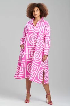 Infinity Cotton Poplin Dress 6 Infinity Cotton Poplin Dress -Natori Sales Shop Infinity Cotton Poplin Dress Pink Sapphire by Natori 3 39845.1674770069