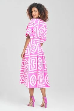 Infinity Cotton Poplin Mandarin Dress 8 Infinity Cotton Poplin Mandarin Dress -Natori Sales Shop Infinity Cotton Poplin Mandarin Dress Pink Sapphire by Natori 2 74738.1674762798