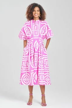 Infinity Cotton Poplin Mandarin Dress 7 Infinity Cotton Poplin Mandarin Dress -Natori Sales Shop Infinity Cotton Poplin Mandarin Dress Pink Sapphire by Natori 72812.1674762795