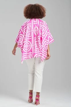 Infinity Cotton Poplin Oversized Mandarin Top 7 Infinity Cotton Poplin Oversized Mandarin Top -Natori Sales Shop Infinity Cotton Poplin Oversized Mandarin Top Pink Sapphire by Natori 4 53730.1674770258