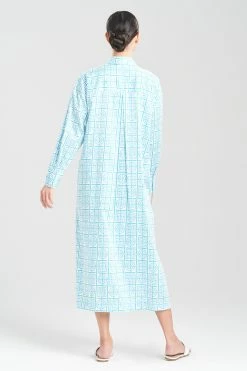 Infinity Cotton Sateen Long Sleepshirt 4 Infinity Cotton Sateen Long Sleepshirt -Natori Sales Shop Infinity Cotton Sateen Long Sleepshirt French Blue by Natori 2 81384.1675264251