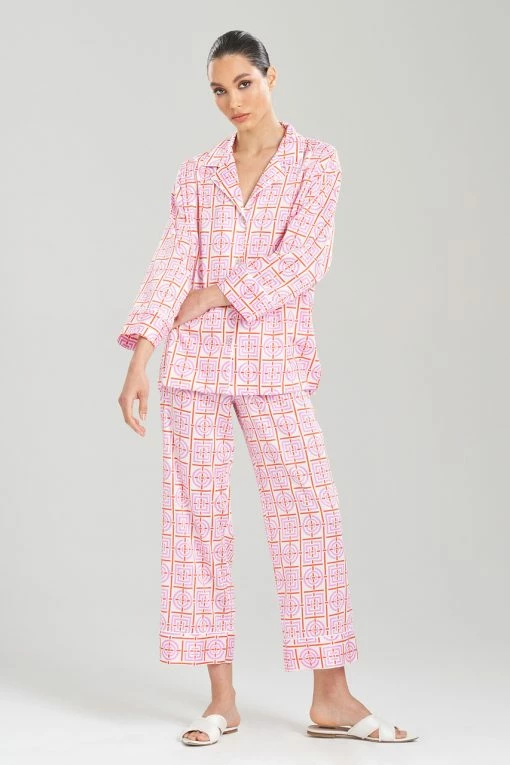 Infinity Cotton Sateen Notch PJ -Natori Sales Shop Infinity Cotton Sateen Notch PJ Hibiscus by Natori 00750.1675264181