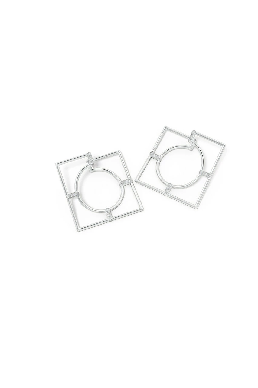 Infinity 14K Gold Geometric Hoop Earrings 2 Infinity 14K Gold Geometric Hoop Earrings - Image 2