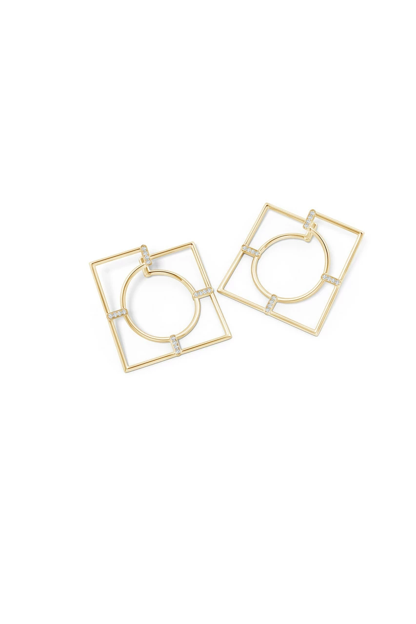 Infinity 14K Gold Geometric Hoop Earrings 8 Infinity 14K Gold Geometric Hoop Earrings - Image 8