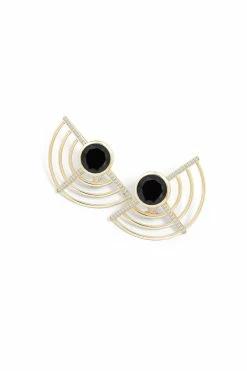 Infinity Half Concentric Circle 14K Gold And Black Onyx Button Studs -Natori Sales Shop Infinity Half Concentric Circle Black Onyx Button Studs 14K Yellow Gold by Natori 2 65450.1656697205