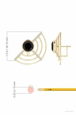 Infinity Half Concentric Circle 14K Gold And Black Onyx Button Studs -Natori Sales Shop Infinity Half Concentric Circle Black Onyx Button Studs 14K Yellow Gold by Natori 4 76166.1656697208