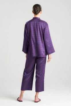 Infinity Jacquard Mandarin PJ -Natori Sales Shop Infinity Jacquard Mandarin PJ Amethyst by Natori 2 99281.1658852280