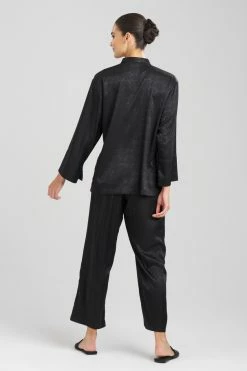 Infinity Jacquard Mandarin PJ -Natori Sales Shop Infinity Jacquard Mandarin PJ Black by Natori 2 65309.1692183230