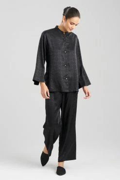 Infinity Jacquard Mandarin PJ -Natori Sales Shop Infinity Jacquard Mandarin PJ Black by Natori 36833.1692183229