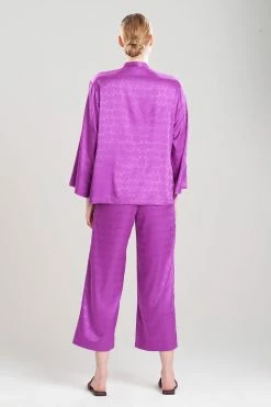 Infinity Jacquard Mandarin PJ -Natori Sales Shop Infinity Jacquard Mandarin PJ Magenta by Natori 2 60189.1658852555