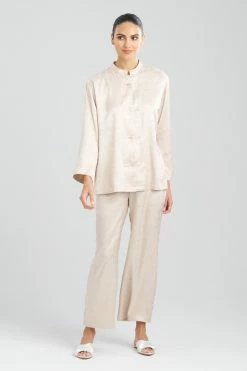 Infinity Jacquard Mandarin PJ -Natori Sales Shop Infinity Jacquard Mandarin PJ Sand Taupe by Natori 70668.1692183212
