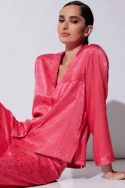 Infinity Jacquard PJ -Natori Sales Shop Infinity Jacquard PJ Heather Pink Raspberry by Natori 75485.1687194753